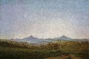 Bohmische Landschaft mit dem Milleschauer, Caspar David Friedrich
